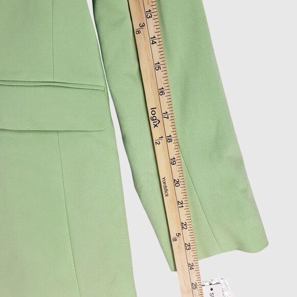 Bar III Women’s Blazer Size 12 Green One Button Suit Jacket Career Workwear - Picture 10 of 13